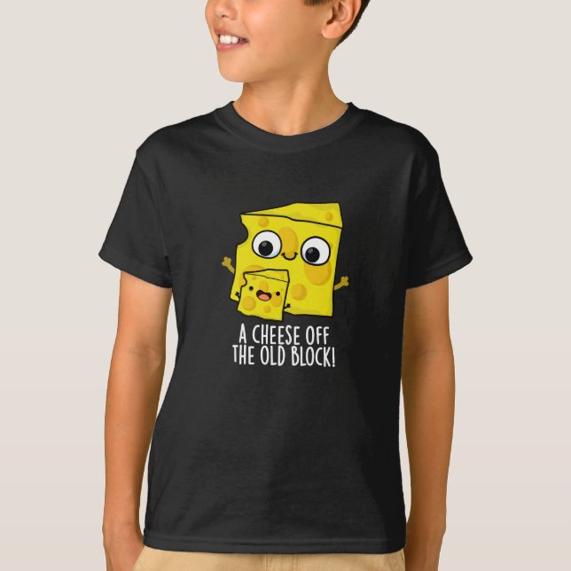 Käse aus dem alten Block Funny Food Pun Dark BG T-Shirt (Vorderseite)