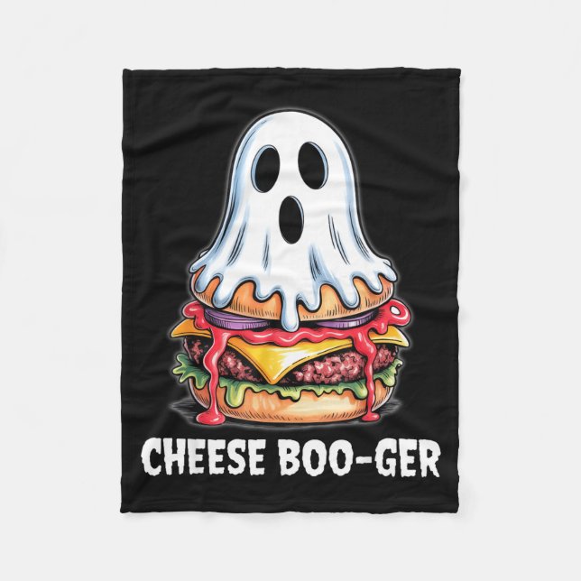 Käse Boo-ger lustiger Geist Cheeseburger Essen Wor Fleecedecke (Vorderseite)
