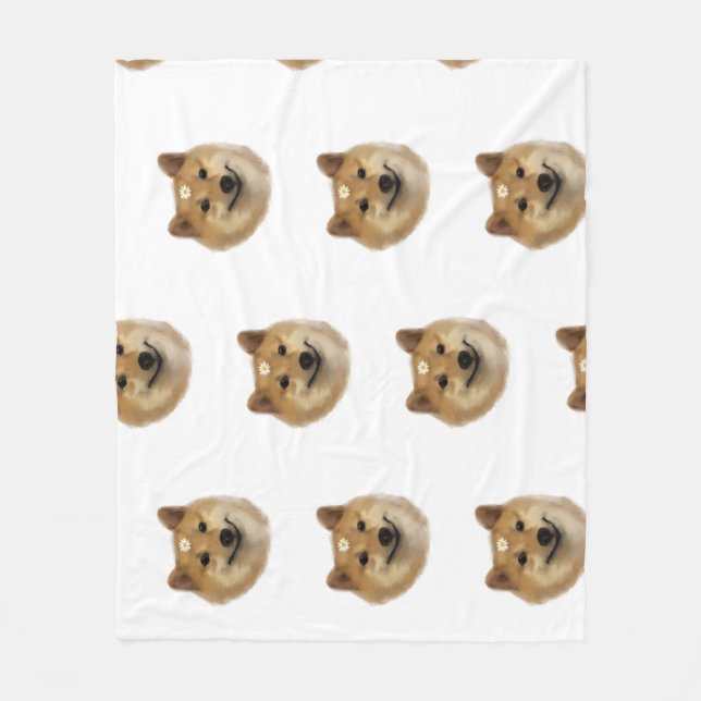 Käse das Fat Shiba Inu Muster Blanket Fleecedecke (Vorderseite)