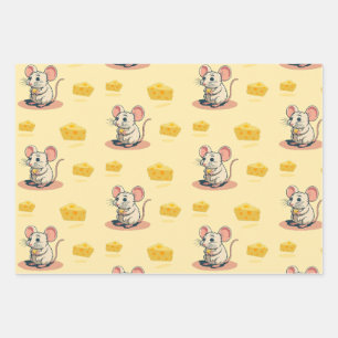 Käse Delights Wrapping Paper Flat Sheet Set 3 Geschenkpapier Set