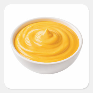 Käse-Dip-Kawaii-Aufkleber Quadratischer Aufkleber