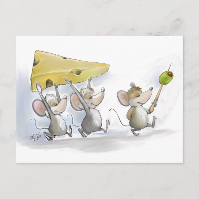 Käse Einbringen (mit Oliven) Postkarte (Vorderseite)