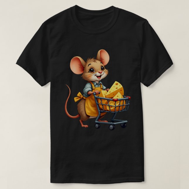 Käse-Einkauf-Maus T-Shirt (Design vorne)