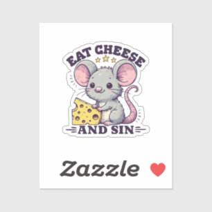 Käse essen und sündigen aufkleber