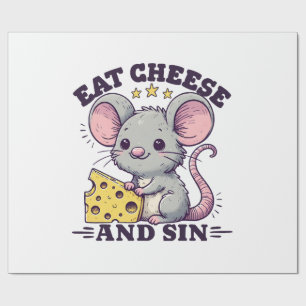 Käse essen und sündigen geschenkpapier