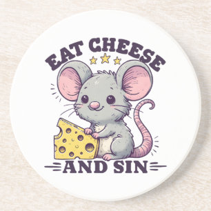 Käse essen und sündigen getränkeuntersetzer