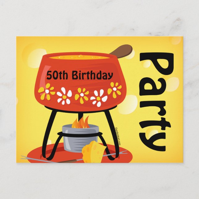 Käse Fondue Postcard Einladung (Vorderseite)