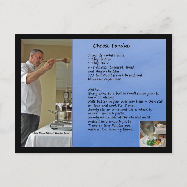 Käse Fondue Recipe Fondue Postkarte (Vorderseite)