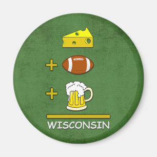 Käse-Fußball-Bier-Gleichgestelltes Wisconsin Magnet