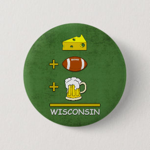 Käse-Fußball-Bier Wisconsin lustig Button