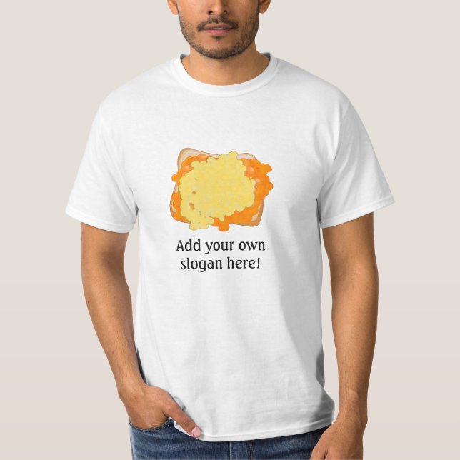 Käse gebackene Bohnen auf Buttertoast T-Shirt (Vorderseite)
