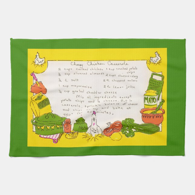 Käse Hühnchen Casserole Rezept Geschirrtuch (Horizontal)