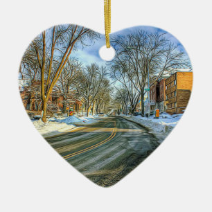 Käse-Kopf-Weihnachtsandenken Madisons, Wisconsin Keramik Ornament