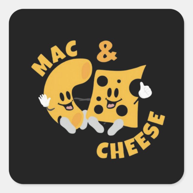 Käse Mac & Cheese Funny Gift Idee Quadratischer Aufkleber (Vorderseite)
