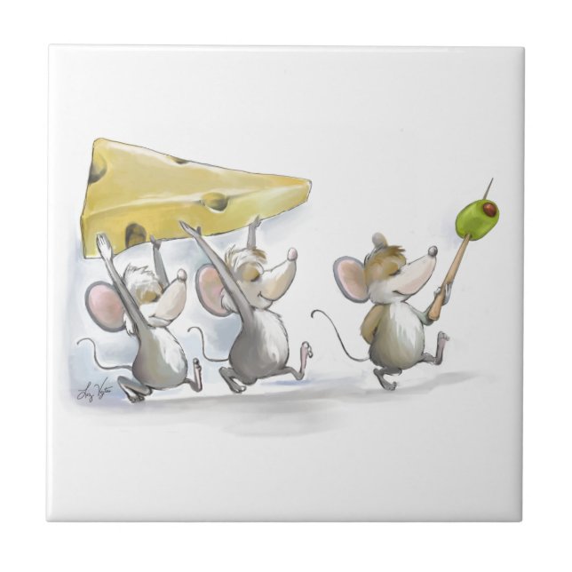 Käse (mit Oliven) Fliese (Vorderseite)