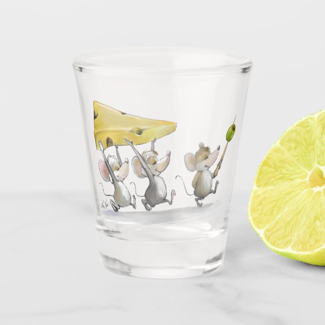 Käse (mit Oliven) Schnapsglas (Vorderseite)