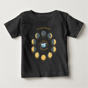 Käse Moon Whimsical Mondphasen Diagramm dunkel Baby T-shirt