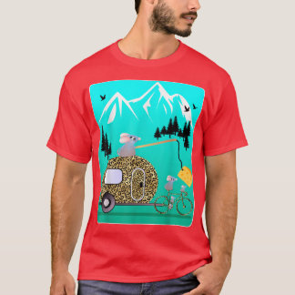 KÄSE MOTIVIERUNG MICE CAMPER BIKE TOUR BERG C T-Shirt