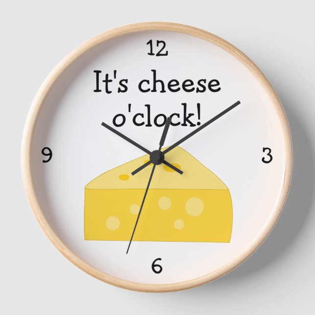 Käse O'Clock Spaß Food Grafik Wanduhr (Vorderseite)