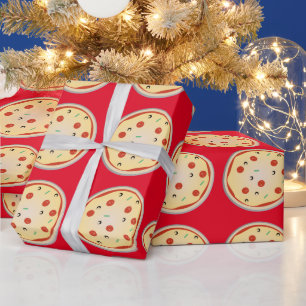 Käse-Pizza-Peperoni-Fleischpastete-Muster Geschenkpapier