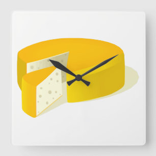 Käse Quadratische Wanduhr