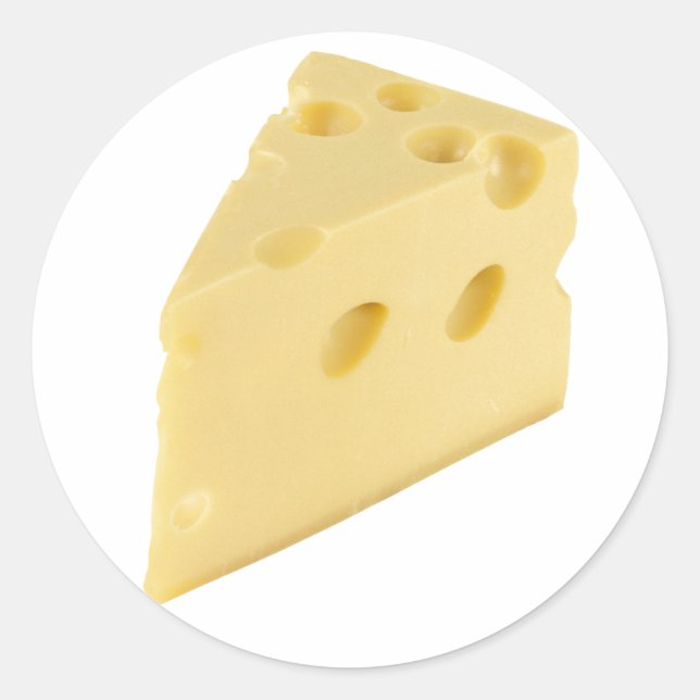 Käse Slice Runder Aufkleber (Vorderseite)