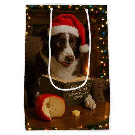 Käse Steuer Weihnachtsgeschenk Tasche - Border Col Mittlere Geschenktüte