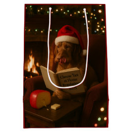 Käse-Steuer-Weihnachtsgeschenktasche Drahthaar-Viz Mittlere Geschenktüte