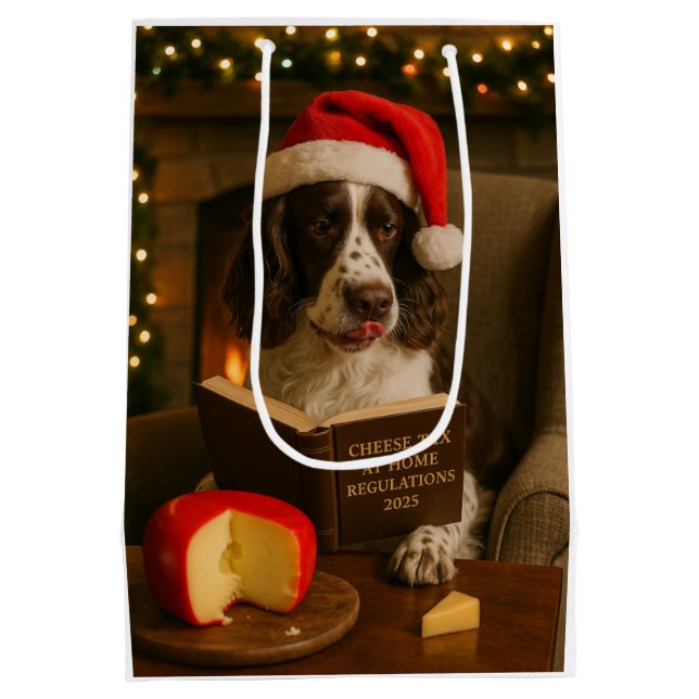 Käse Steuern Weihnachtsgeschenk Tasche - Springer  Mittlere Geschenktüte (Rückseite)