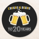 Käse und Bier bis 20 Jahre Runder Pappuntersetzer<br><div class="desc">Käse und Bier bis 20 Jahre Untersetzer</div>