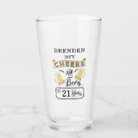Käse und Bier bis 21 Jahre Geburtstagsglas