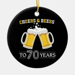 Käse und Bier bis 70 Jahre Keramik Ornament