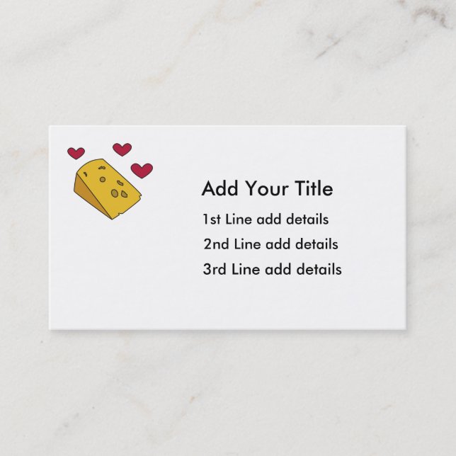 Käse und Kuss-Visitenkarte Visitenkarte (Vorderseite)