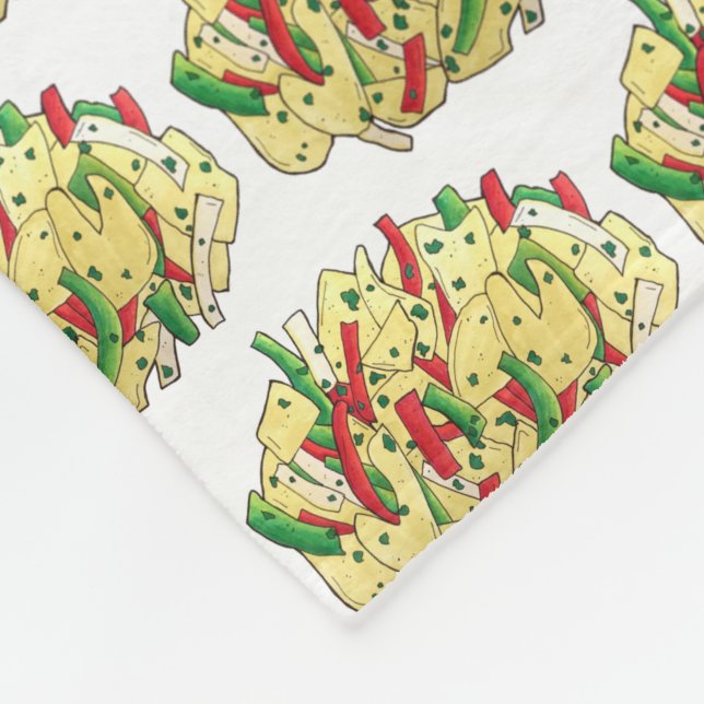 Käse- und Saltfish Kabeljau jamaikanische Karibik Fleecedecke (Ecke)