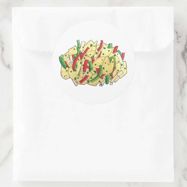 Käse- und Saltfish Kabeljau jamaikanische Karibik Runder Aufkleber (Tasche)