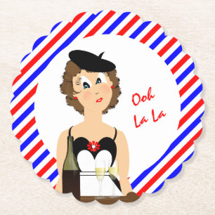 Käse und Wein Französisch Thema Fun Paper Unterset Untersetzer