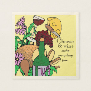 Käse und Wein Mittagessen Serviette