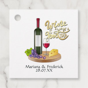 Käse und Weinprobe Geschenkanhänger