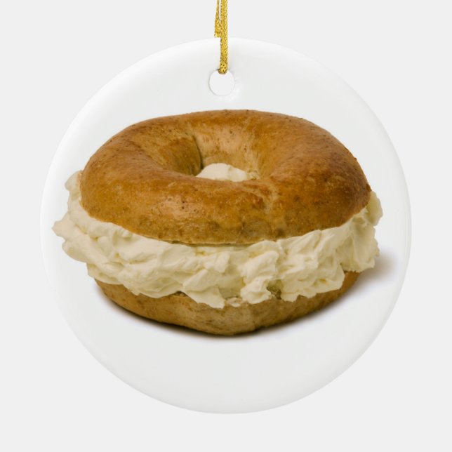 Käse-Verzierung des Bagel-w/Cream Keramikornament (Hinten)