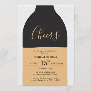 Käse Weinflasche Erwachsene Geburtstagsparty Einladung