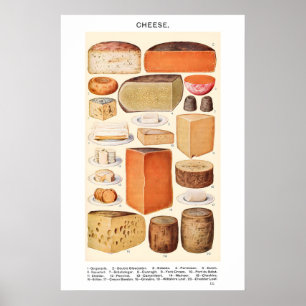 Käsearten 1923 Vintage Poster Druck Mrs Beeton