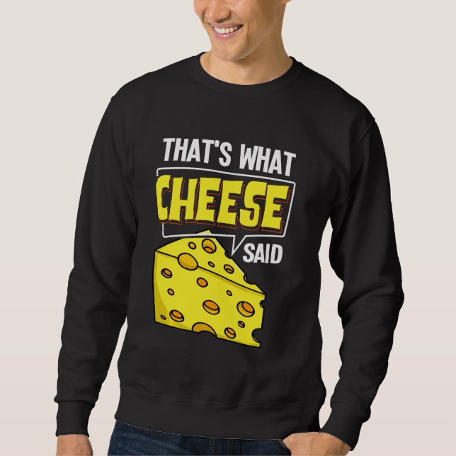 Käsebrett klebt Vegane Funny Puns Sweatshirt (Vorderseite)