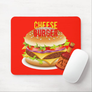 Käseburger mit Chili Sauce Red Mousepad