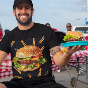 Käseburgger und französischer Spaß "Fries Food" Mä T-Shirt