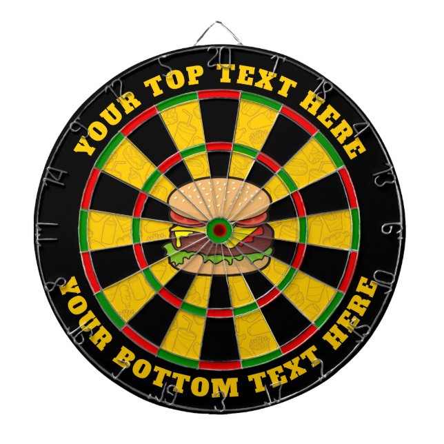 Käseeburger-Dartboard mit benutzerdefiniertem Text Dartscheibe (vorne)