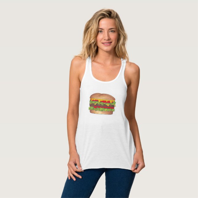 Käseeburger Käse Burger Hamburger Fast Food Tank Top (Vorderseite Vollansicht)