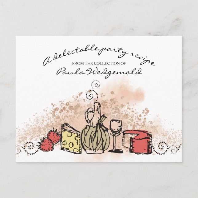 Käsefruchtwein Abendessen Party Rezept Karte (Vorderseite)