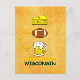 Käsefußball Beer Wisconsin Funny Mathe Postkarte