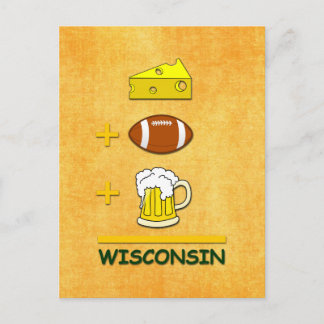 Käsefußball Beer Wisconsin Funny Mathe Postkarte