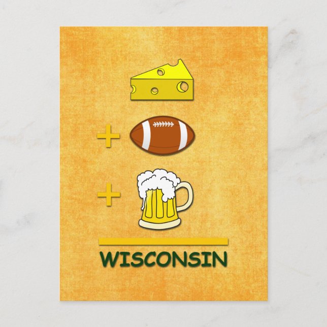 Käsefußball Beer Wisconsin Funny Mathe Postkarte (Vorderseite)